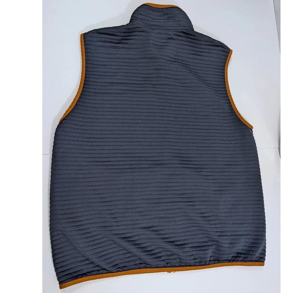 L.L. Bean Mens Airlight Knit Vest Full Zip Navy Brown Large Campcore Gorpcore